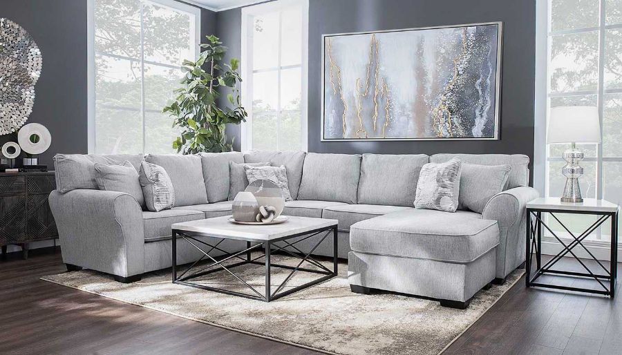 Picture of Heath Platinum Sectional with Chaise