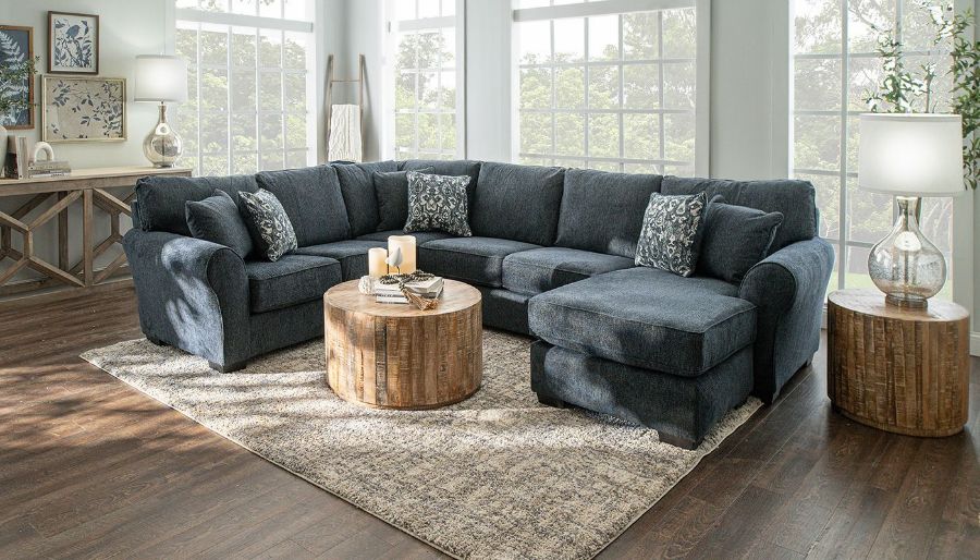 Picture of Heath Navy Sectional with Chaise