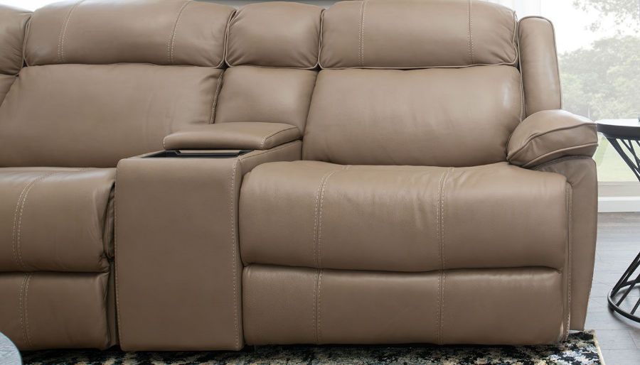 Picture of Easthill Taupe Leather 6-Piece Sectional