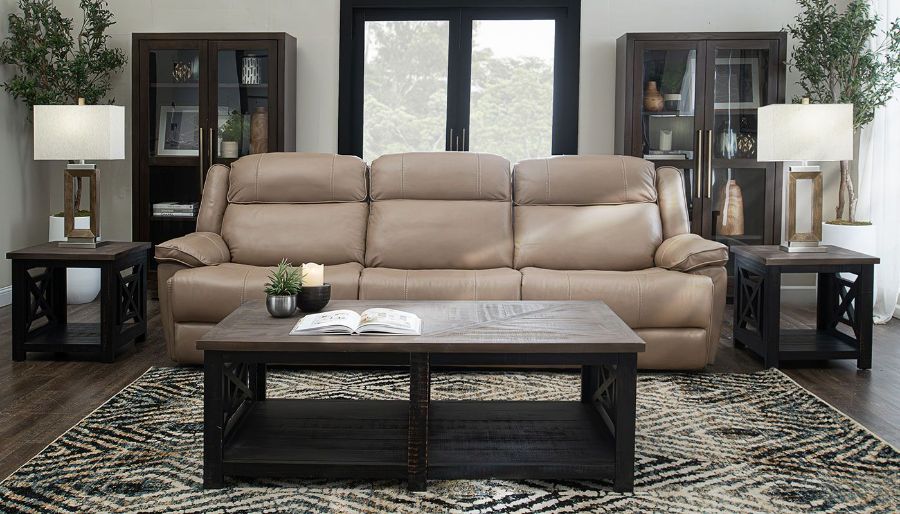 Imagen de Easthill Taupe Leather Sofa & Loveseat