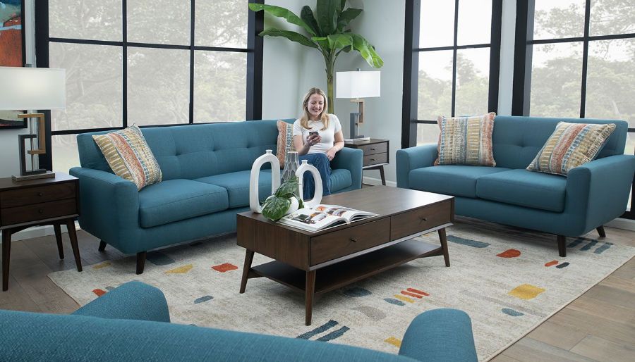 Picture of Carol Caribbean Blue Sofa, Loveseat & Chair