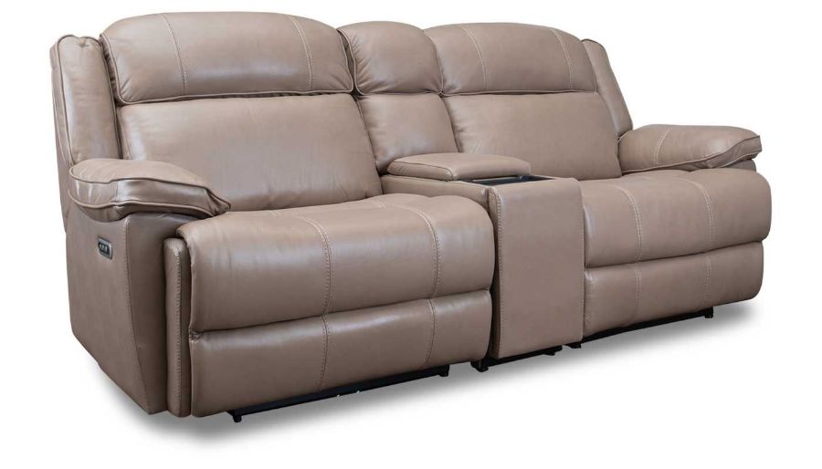 Imagen de Easthill Taupe Leather Loveseat