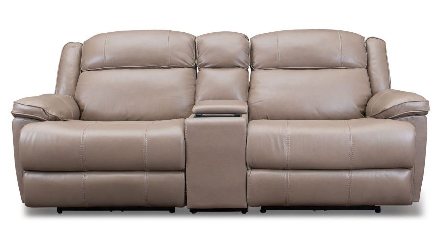 Picture of Easthill Taupe Leather Loveseat
