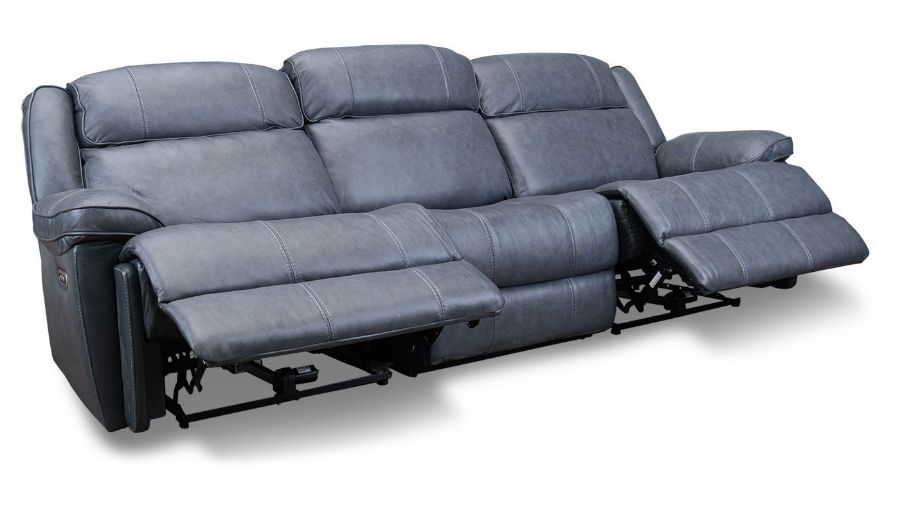 Imagen de Easthill Navy Leather Triple Reclining Sofa
