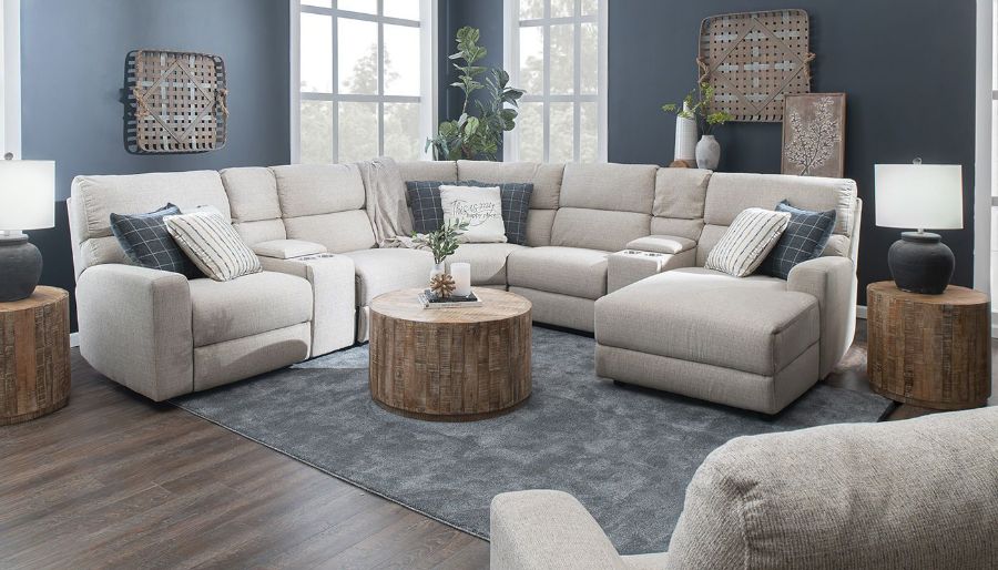 Picture of Modern Cottage Power 7-Piece Sectional with Right Arm Facing Chaise
