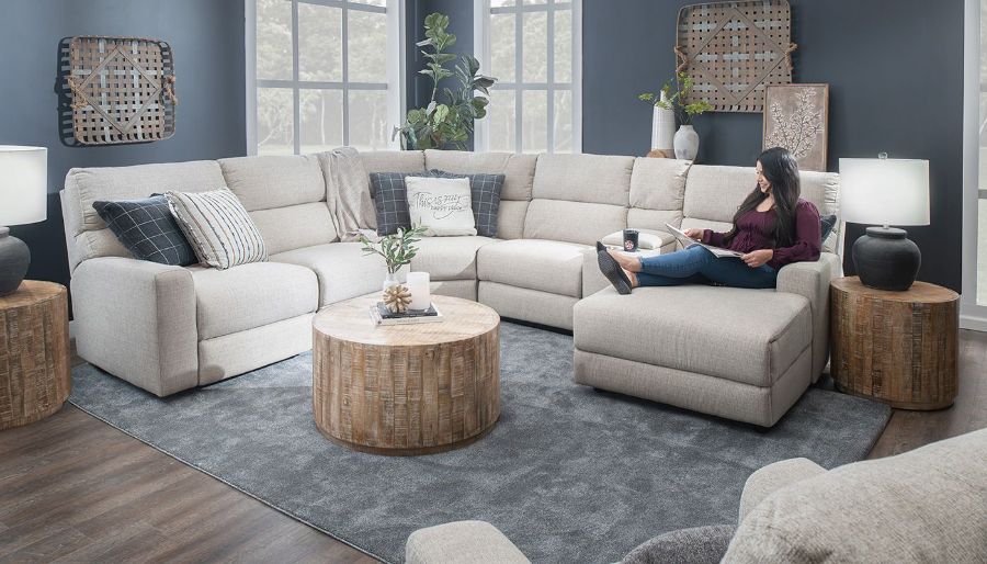 Picture of Modern Cottage Power 6-Piece Sectional with Chaise
